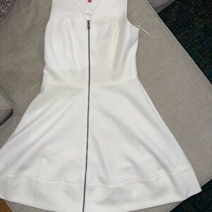 Elegant White Zip-Front Dress
